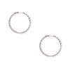 14k White Gold 5.88ctw Round Brilliant Cut Diamond Inside Out Hoop Earrings