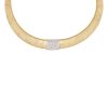 18k Two-Tone Gold 1.56ctw Pave Diamond Station Ribbed Collar Necklace
