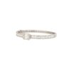 18k White Gold 3.78ctw Round Brilliant & Baguette Cut Diamond Square Station Bangle