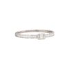 18k White Gold 3.78ctw Round Brilliant & Baguette Cut Diamond Square Station Bangle