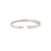 18k White Gold 3.78ctw Round Brilliant & Baguette Cut Diamond Square Station Bangle