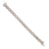 18k White Gold 12ctw Round Brilliant & Baguette Cut Diamond Square Station Bracelet