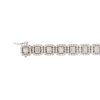18k White Gold 12ctw Round Brilliant & Baguette Cut Diamond Square Station Bracelet