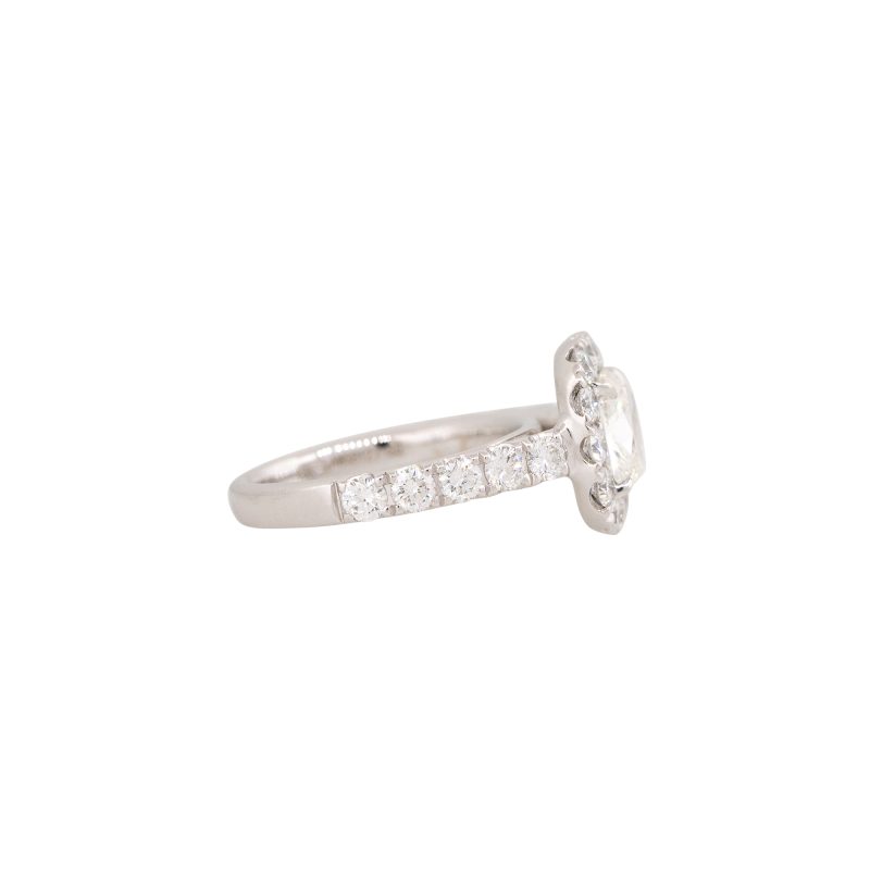 GIA 18k White Gold 2.18ctw Cushion Cut Diamond Engagement Ring