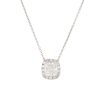 GIA 18k White Gold 2.7ct Cushion Cut Diamond Halo Necklace