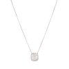 GIA 18k White Gold 2.7ct Cushion Cut Diamond Halo Necklace