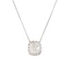GIA 18k White Gold 2.7ct Cushion Cut Diamond Halo Necklace