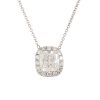 GIA 18k White Gold 2.7ct Cushion Cut Diamond Halo Necklace