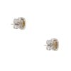 GIA 18k Two-Tone Gold 2.13ct Fancy Yellow Cushion Cut Diamond Halo Earrings