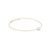 18k Yellow Gold Centered Pearl Ribbed Choker Necklace