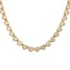 18k Yellow Gold 6.30ctw Heart Shaped Diamond Heart Station Necklace