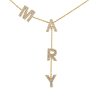 18k Yellow Gold 0.72ctw Pave Diamond LOVE Lariat Necklace