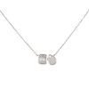 18k White Gold 0.38ct Mosaic Diamond Rectangle & Tear Drop Necklace