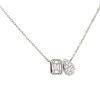 18k White Gold 0.38ct Mosaic Diamond Rectangle & Tear Drop Necklace
