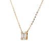 18k Yellow Gold 0.42ct Round Brilliant & Baguette Cut Diamond Necklace