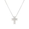 18k White Gold 1.9ct Asscher Cut Diamond Cross Pendant Necklace