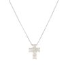 18k White Gold 1.9ct Asscher Cut Diamond Cross Pendant Necklace