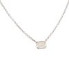 GIA 18k White Gold 1ct Emerald Cut Diamond Necklace