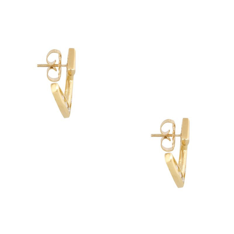 18k Yellow Gold 0.70ct Round Brilliant cut Floating Diamond Earrings