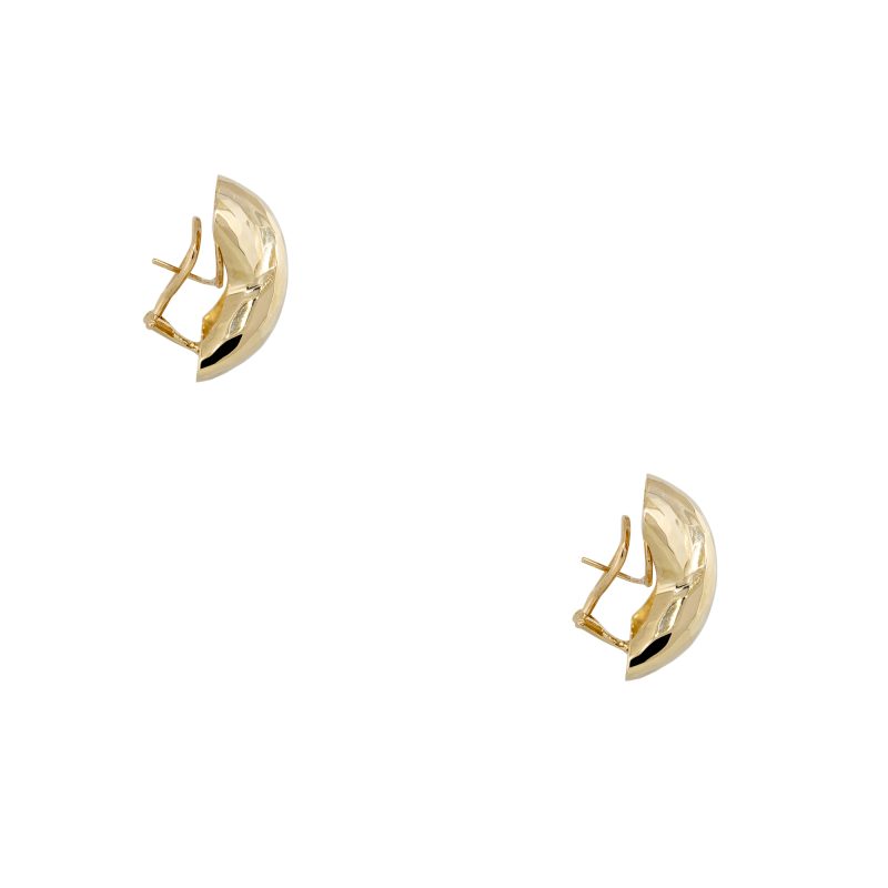 14k Yellow Gold Large Solid Hammered "X" Earrings