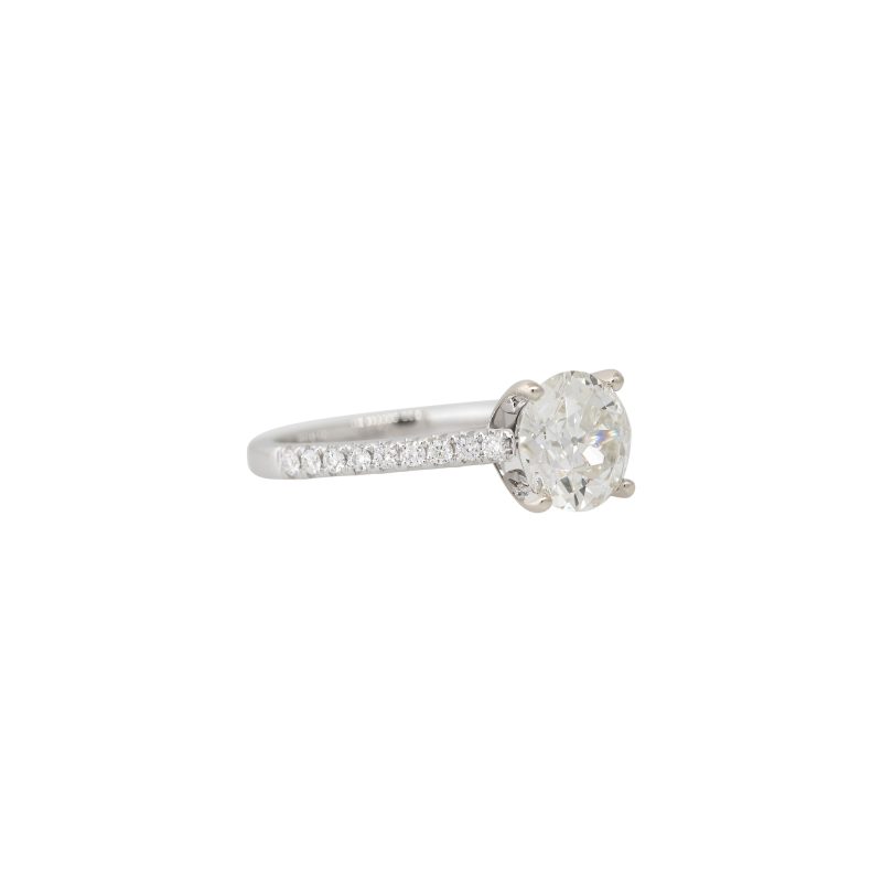 GIA 18k White Gold 2.18ctw Circular Brilliant Cut Diamond Engagement Ring