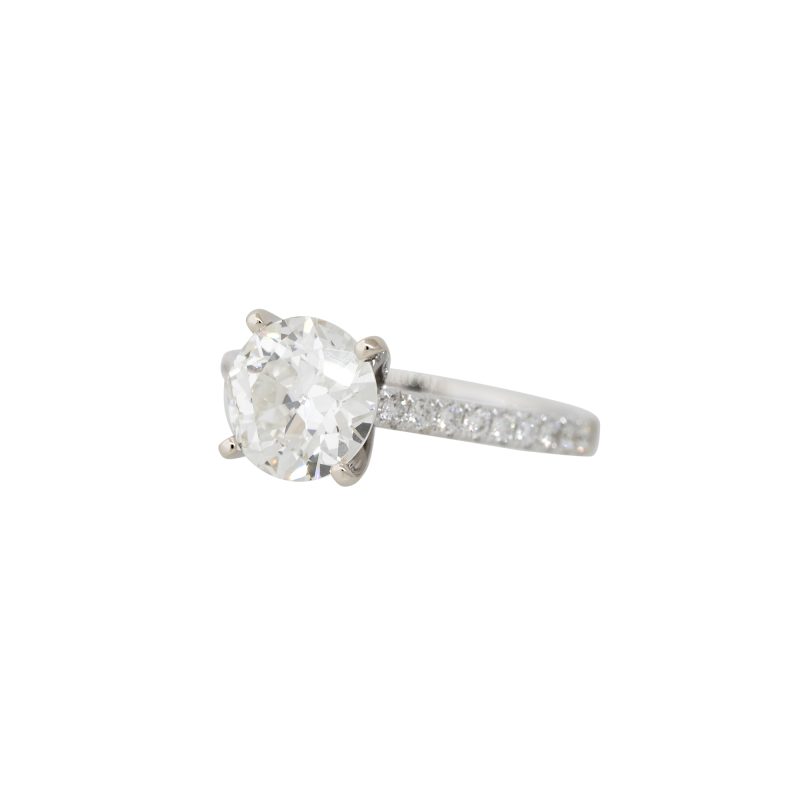GIA 18k White Gold 2.18ctw Circular Brilliant Cut Diamond Engagement Ring