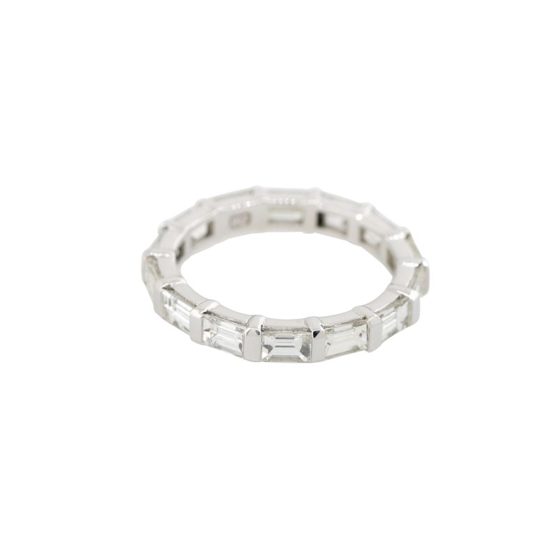 Platinum 1.79ctw Emerald Cut Diamond Eternity Ring