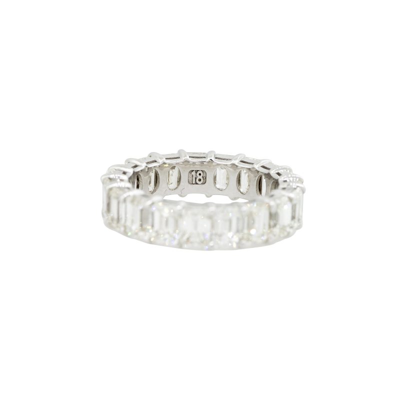 18k White Gold 7.51ctw Emerald Cut Diamond Eternity Ring