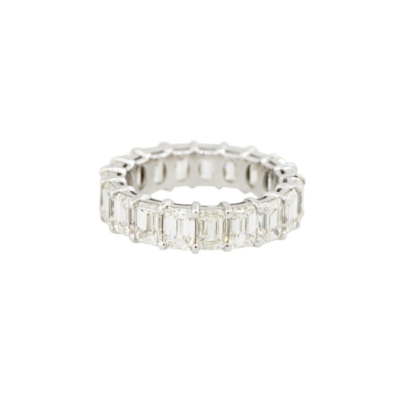18k White Gold 7.51ctw Emerald Cut Diamond Eternity Ring