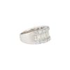 18k White Gold 3.78ctw Baguette & Round Brilliant Cut Diamond Graduated Ring