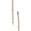 14k Yellow Gold 18.85ctw Round Brilliant Diamond Illusion Set Tennis Necklace With Large Stations