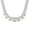 18k White Gold 26.69ctw Round Brilliant & Baguette Diamond Large Graduated Necklace