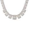 18k White Gold 26.69ctw Round Brilliant & Baguette Diamond Large Graduated Necklace