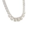 18k White Gold 26.69ctw Round Brilliant & Baguette Diamond Large Graduated Necklace