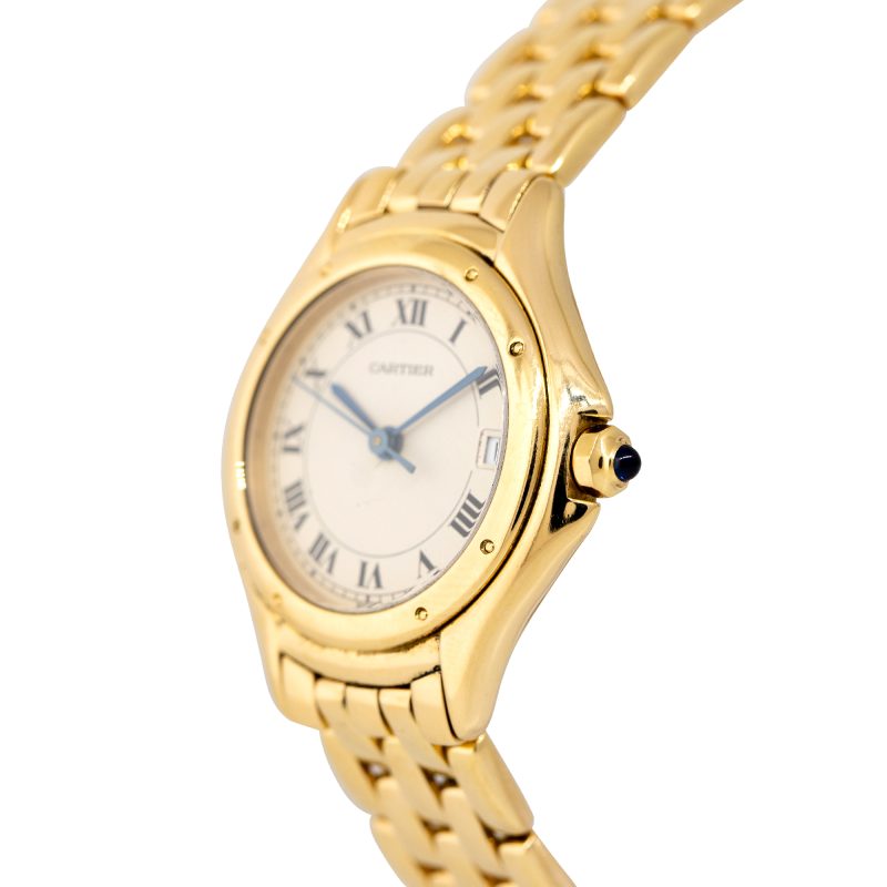Cartier 117000 Cougar 18k Yellow Gold Ladies Small Model Watch