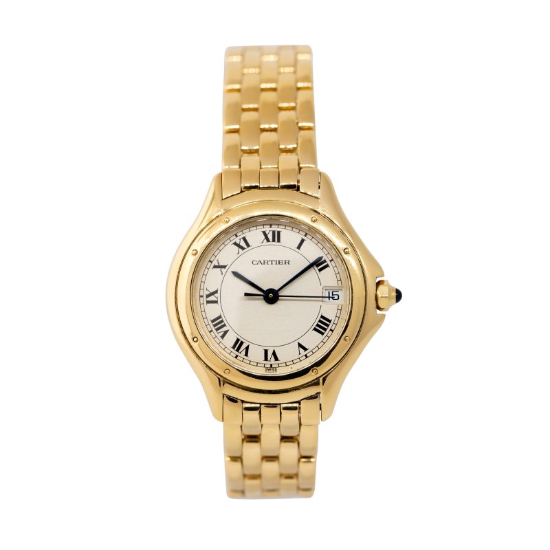 Cartier 117000 Cougar 18k Yellow Gold Ladies Small Model Watch