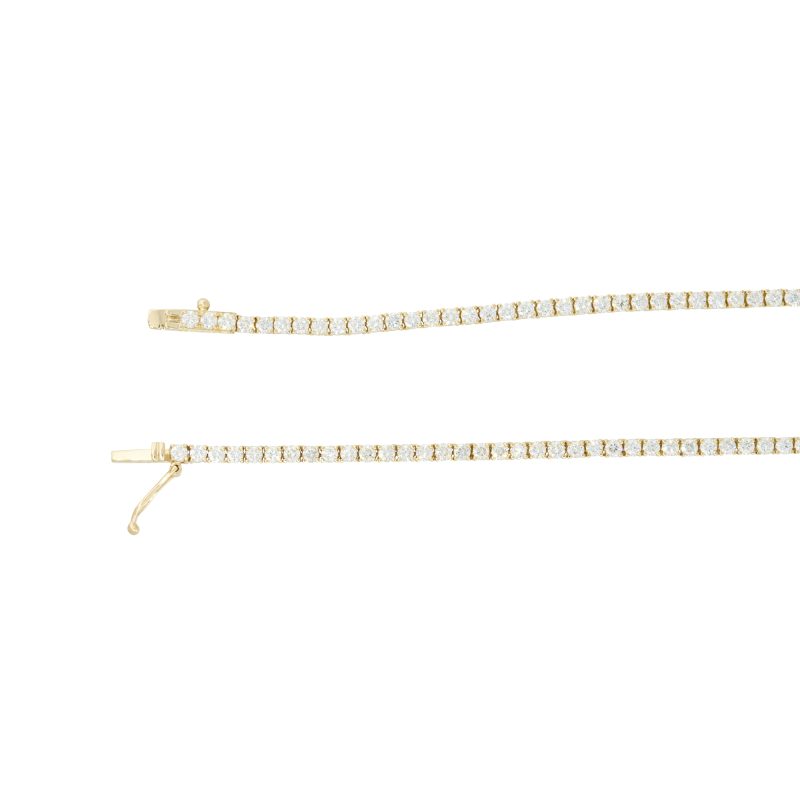 14k Yellow Gold 7.02ctw Round Brilliant Diamond Tennis Necklace