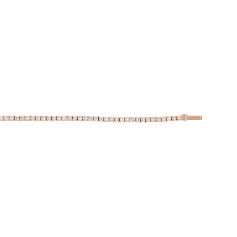 14k Rose Gold 1.52ct Round Brilliant Cut Diamond Tennis Bracelet