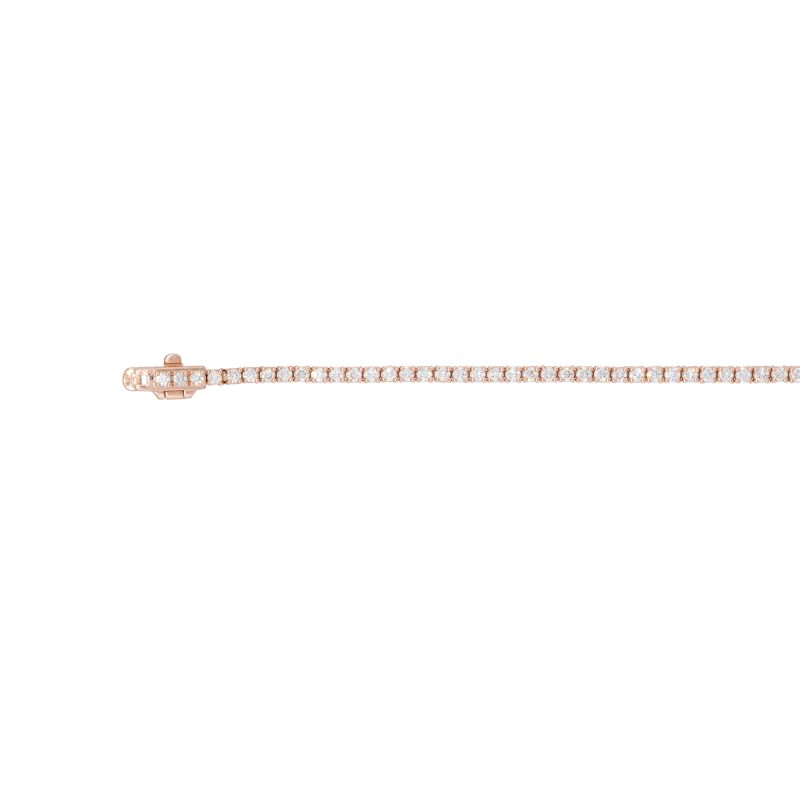 14k Rose Gold 1.52ct Round Brilliant Cut Diamond Tennis Bracelet