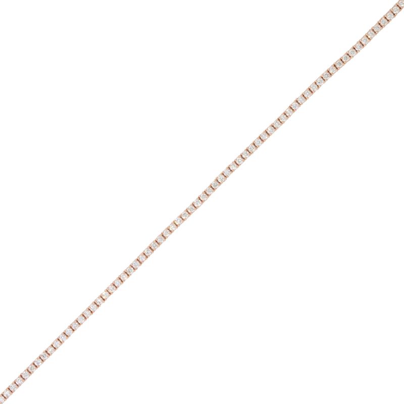 14k Rose Gold 1.52ct Round Brilliant Cut Diamond Tennis Bracelet