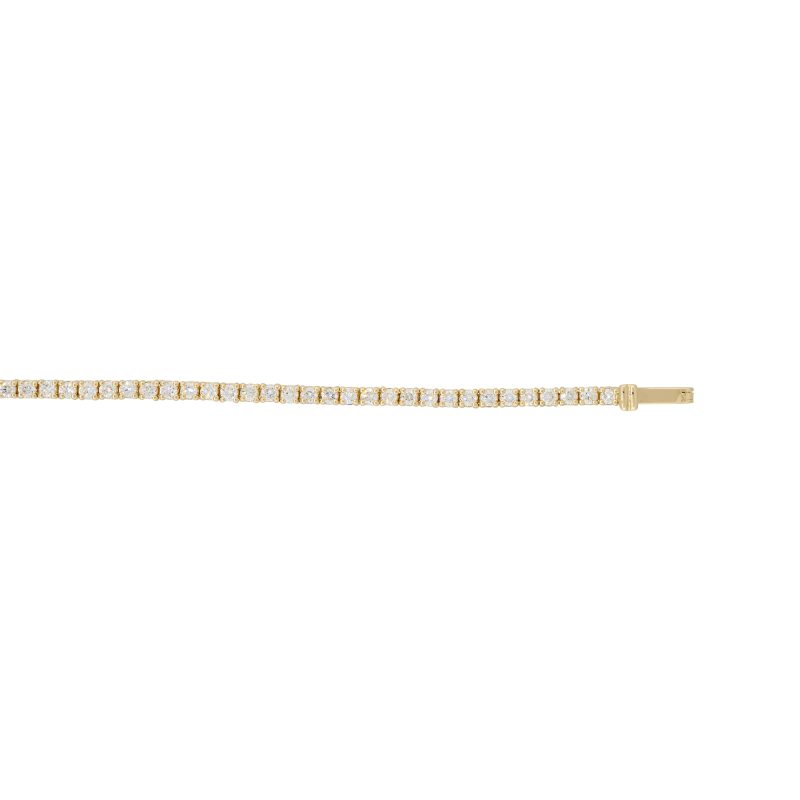 14k Yellow Gold 1.51ct Round Brilliant Cut Diamond Tennis Bracelet