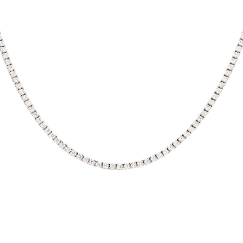 14k White Gold 2.82ctw Round Brilliant cut Diamond Tennis Necklace