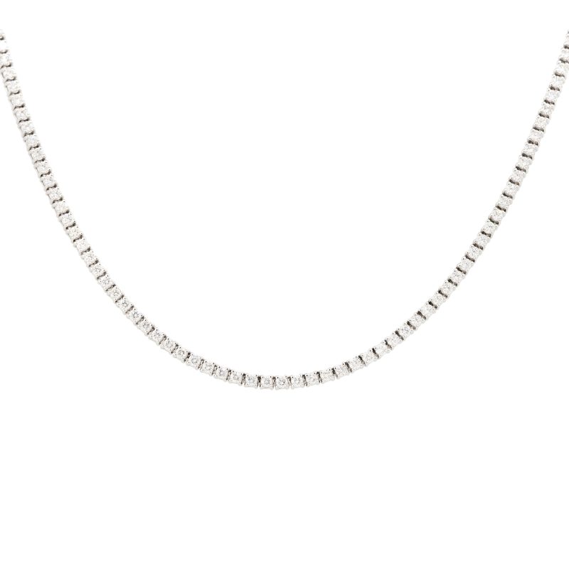 14k White Gold 2.82ctw Round Brilliant cut Diamond Tennis Necklace