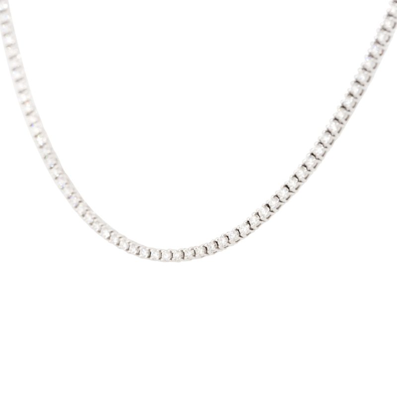 14k White Gold 2.82ctw Round Brilliant cut Diamond Tennis Necklace