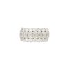 18k White Gold 7.23ctw Round Brilliant & Emerald Cut Diamond 3-Row Ring