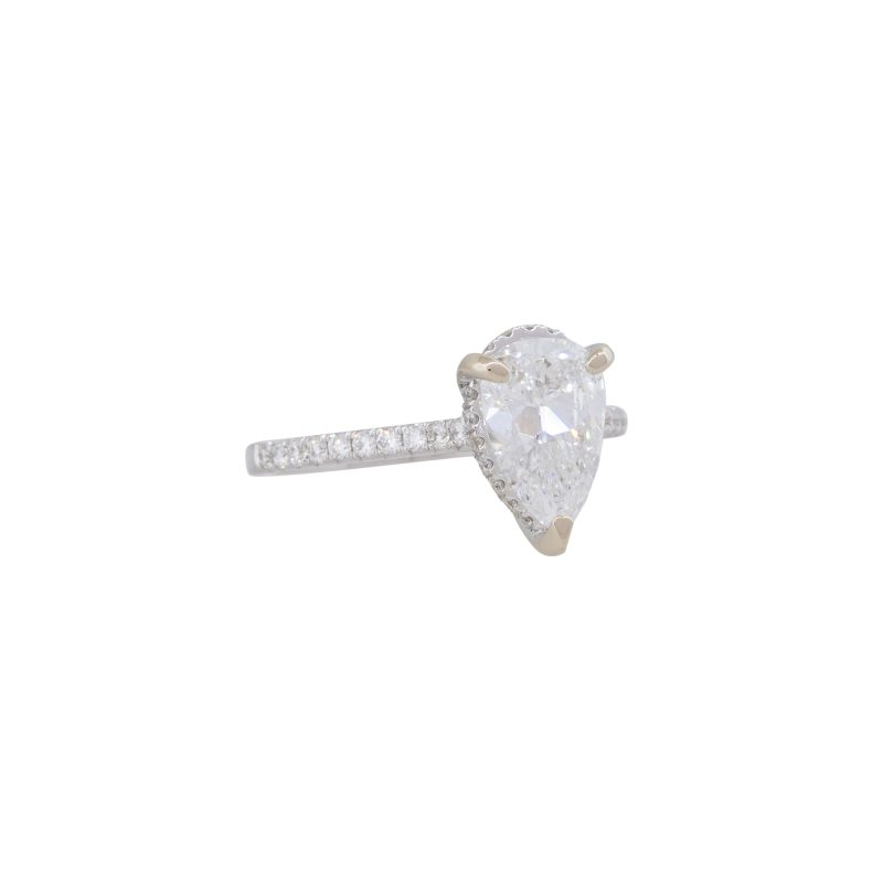 GIA 18k White Gold 2.13ctw Pear Shape Diamond Engagement Ring