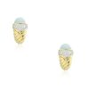 David Yurman 18k Yellow Gold 0.45ctw Pave Diamond & Chalcedony Shrimp Earrings