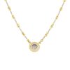 18k Two-Tone Gold 0.12ctw Diamond Pave Link-Style Pendant Necklace