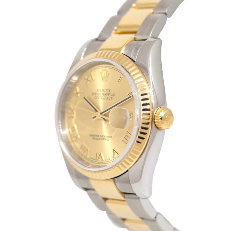 Rolex 116233 Datejust 18k Yellow Gold and Steel Champagne Roman Dial Watch