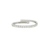 18k White Gold 22.68ctw Natural Round Brilliant & Emerald Cut Diamond Bypass Bracelet